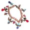 Twelve Protection Angels Heavy Copper Chain Charm Bracelet and Matching Earrings Red Blue and Black product 3